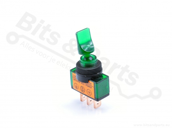 Rocker switch ASW-14D 1-pole on/off SPDT 12V/20A Green